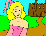 Dibuix Princesa i castell pintat per Marxona