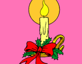 Dibuix Espelma de nadal pintat per MOPI Y PERLA