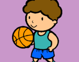 Dibuix Jugador de bàsquet pintat per anna c.m