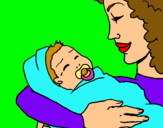 Dibuix Mare amb la seva nadó II pintat per FRANCISCA    PARRA  101