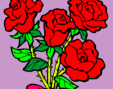 Dibuix Ram de roses pintat per MOPI Y PERLA