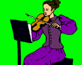 Dibuix Dama violinista pintat per MITSISNAKS