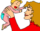 Dibuix Mare amb la seva nadó pintat per NURIA