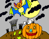 Dibuix Paisatge de Halloween pintat per ricard