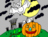 Dibuix Paisatge de Halloween pintat per ricard
