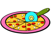 Dibuix Pizza pintat per gina