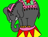 Dibuix Elefant actuant pintat per nuria