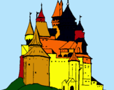 Dibuix Castell medieval pintat per marc