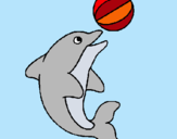 Dibuix Dofí jugant amb una pilota pintat per lluc