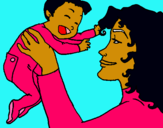 Dibuix Mare amb la seva nadó pintat per damari