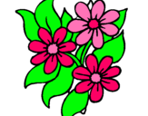 Dibuix Floretes pintat per 3 flores