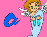 Dibuix Àngel pintat per Anna Bravo i Requena