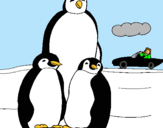 Dibuix Família pingüí  pintat per Albert