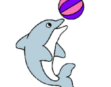 Dibuix Dofí jugant amb una pilota pintat per Maria
