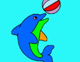 Dibuix Dofí jugant amb una pilota pintat per gemma