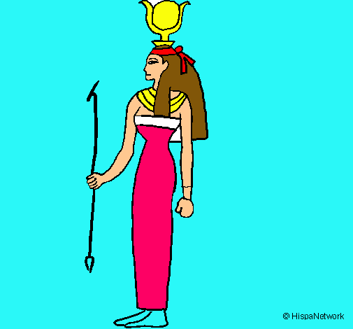 Dibuix Hathor pintat per marina
