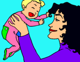 Dibuix Mare amb la seva nadó pintat per MARIAE