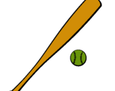 Dibuix Bat i bola de beisbol pintat per victor de lamo