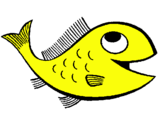 Dibuix Peix pintat per groc