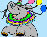 Dibuix Elefant amb 3 globus pintat per florenciag.s