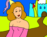 Dibuix Princesa i castell pintat per maria-irene