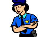 Dibuix Policia dona pintat per alba 