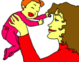 Dibuix Mare amb la seva nadó pintat per margalida