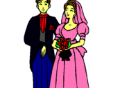 Dibuix Marit i dona III pintat per margalida pujol