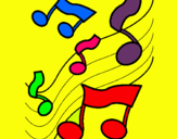 Dibuix Notes en l'escala musical  pintat per Naiara castro cabrera