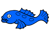 Dibuix Peix pintat per blau