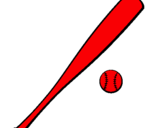 Dibuix Bat i bola de beisbol pintat per alexalex