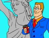 Dibuix Estats Units d'Amèrica pintat per jana faus