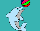 Dibuix Dofí jugant amb una pilota pintat per Alba