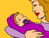 Dibuix Mare amb la seva nadó II pintat per jana faus