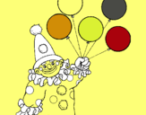 Dibuix Pallasso amb globus pintat per jkjcjalclvjjdl