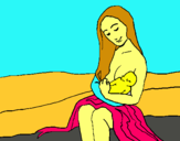 Dibuix Mare amb la seva nadó pintat per margalida pujol