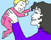 Dibuix Mare amb la seva nadó pintat per BERTA