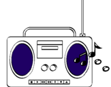 Dibuix Radio cassette 2 pintat per boigmbcanbi kklbv