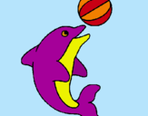Dibuix Dofí jugant amb una pilota pintat per carla
