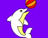 Dibuix Dofí jugant amb una pilota pintat per ASHA