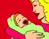 Dibuix Mare amb la seva nadó II pintat per xexevc