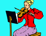 Dibuix Dama violinista pintat per violi