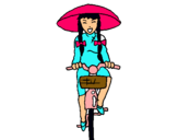 Dibuix Xina amb bicicleta pintat per valentina uribe