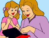 Dibuix Mare i filla pintat per berta diez pi