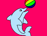 Dibuix Dofí jugant amb una pilota pintat per ro moreira