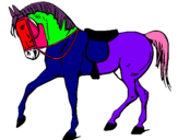 Dibuix Cavall de competició  pintat per ANNA CAMPMAJO