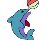Dibuix Dofí jugant amb una pilota pintat per marta