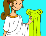 Dibuix Jove romana pintat per SASSI