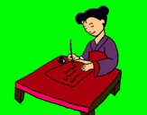 Dibuix Cal·ligrafia xinesa pintat per maria anguera