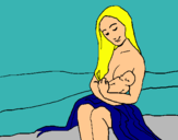 Dibuix Mare amb la seva nadó pintat per jaume